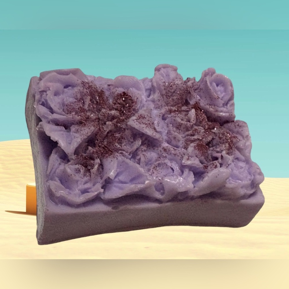 Cherry rose SHIMMER Scent 3D roses soap 2x3 inch 4oz shea butter & goat milk